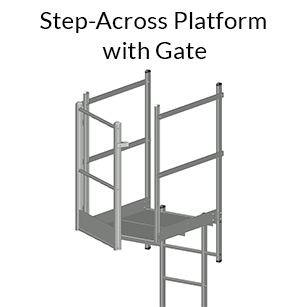 NextGen Mighty-Lite™ Fixed Ladder Step-Across Platform with Gate