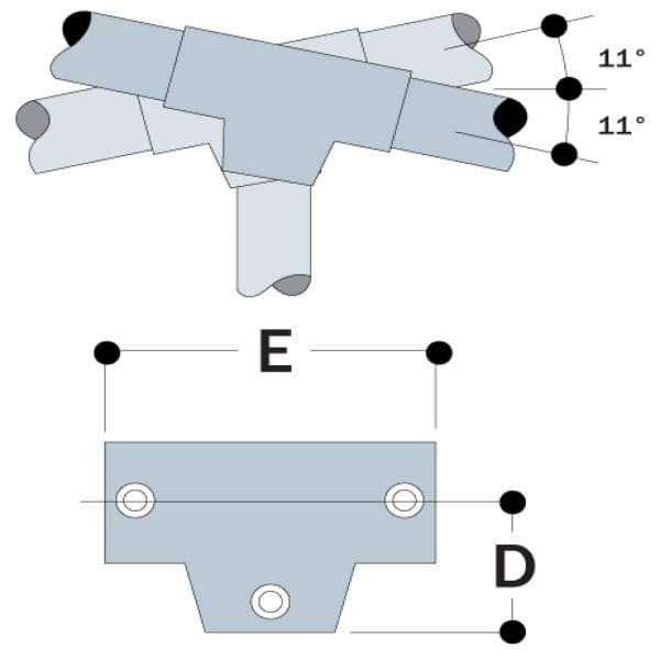 Type 88 - Three Socket Angle Tee