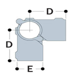 Type A21/A26 - Split 90 degree Side Outlet Tee/ Split Two Socket Cross