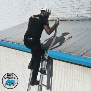 Unprotected Extension Ladder