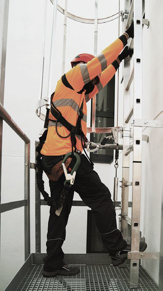 NextGen Fixed Ladder installed on a commercial rooftop for OSHA-compliant fall protection access