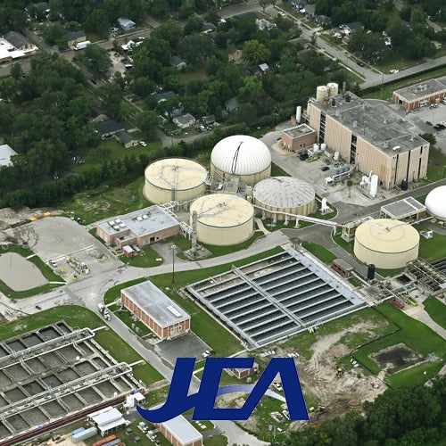 Aerial view of the Jacksonville Electric Authority (JEA) Water Treatment Plant in Jacksonville, FL, featured in a Safety Rail Source case study.