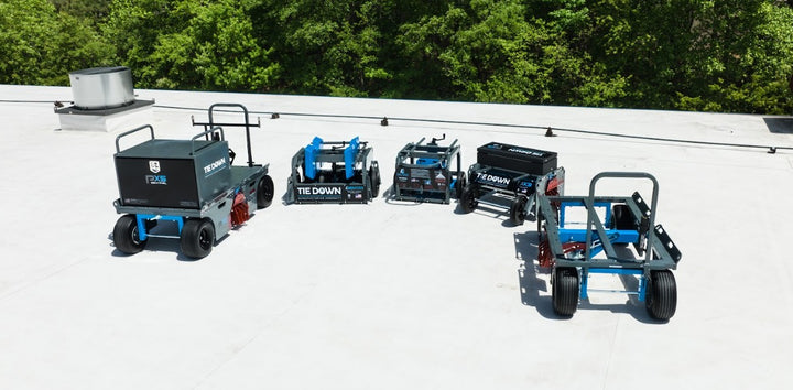Multiple mobile fall protection cart systems