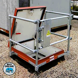 Hatch with Kee Hatch Railing - Galvanized