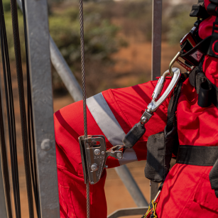 NextGen SecuRope Fixed Ladder Lifeline - in Use - Tied Off