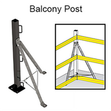 NextGen Tensioned WebRail™ - Balcony post with inset showing its use on a balcony.