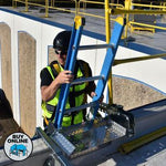 Commercial Ladder Safety-Dock with Worker on Top of Ladder