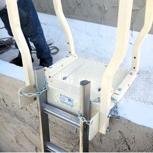 3-Piece Parapet Ladder Safety-Dock with Chain Attached