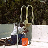 3-Piece Parapet Ladder Safety-Dock with Worker Installing Brace