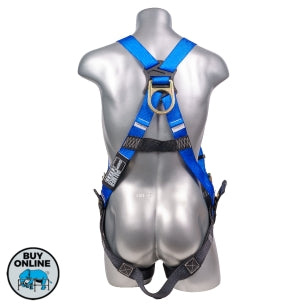 Mako Safety Harness - Back View - Blue