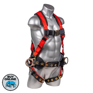 Hammerhead Construction Harnesses - Side View - Red