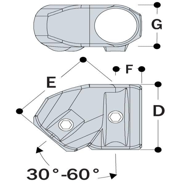 Type L29 - 30° to 60° Single Socket Tee