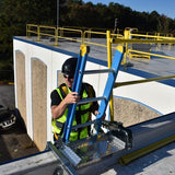 Commercial Ladder Safety-Dock with Worker on Top of Ladder