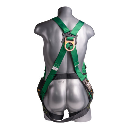 Mako Safety Harness - Back View - Green