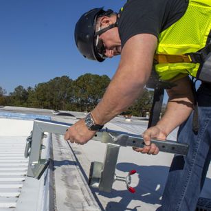 Parapet Roof Anchor Being Installed